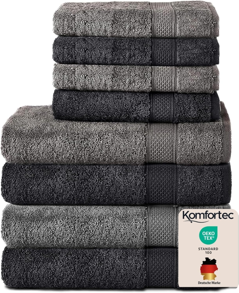 Komfortec Handtuch Set 100% Baumwolle, 4 Badetücher 70x140 und 4 Handtücher 50x100 cm, Frottee (Packung, 8-St), Badehandtuch & XXL Saunatuch, Weich, Towel, Groß Bild 1
