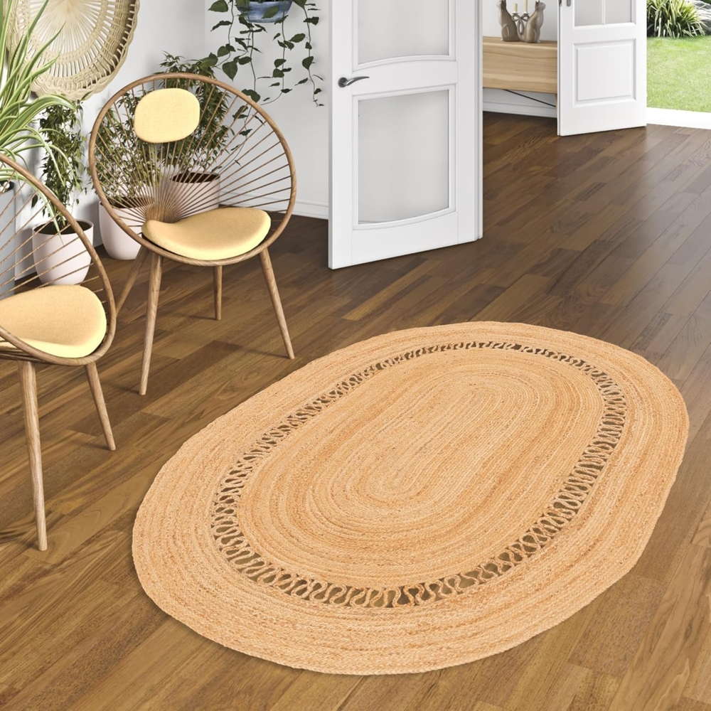 Pergamon Sisalteppich Naturfaser Teppich Jute Salsa Modern, Oval, Höhe: 9 mm Bild 1