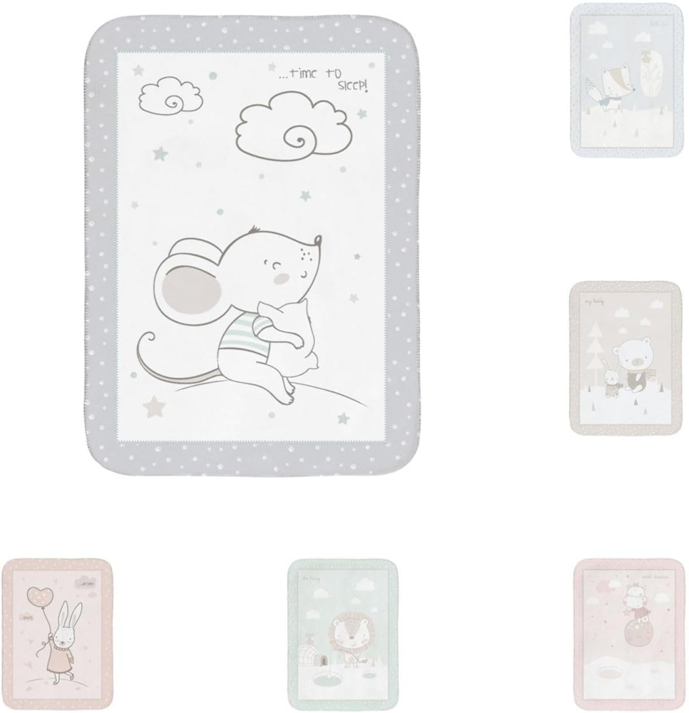 Kikkaboo Babydecke Super Soft 80x110 cm, weiche Fleece-Decke, ab Geburt grau Bild 1