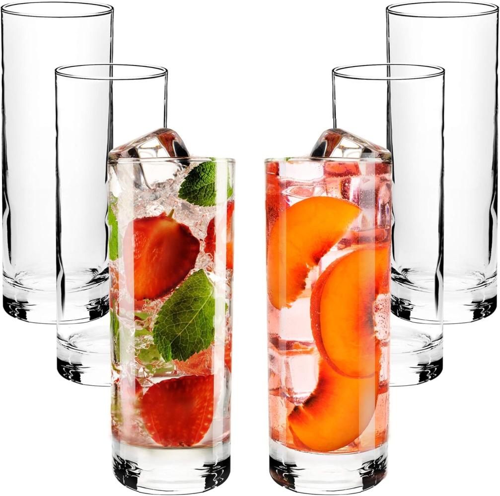 Highball-Gläser mit schwerem Boden, 6 Stück, klare hohe Trinkgläser für Wasser, Saft, Wein, Bier, Whiskey und Cocktails Bild 1