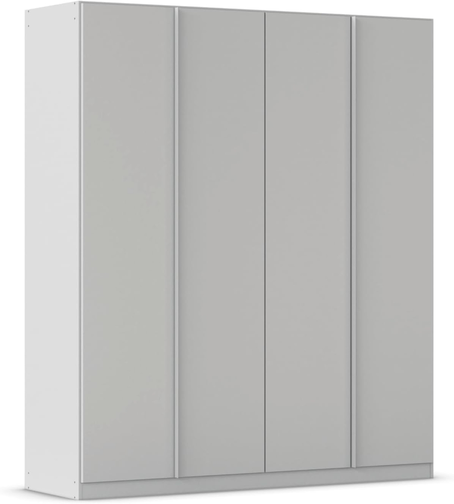 Rauch Möbel Monostar, Drehtürenschrank, Kleiderschrank, Kleiderschränke, Garderobe, Schrank mit Stauraum, 4-türig, inkl. Schubkasteneinsatz und Wäscheeinteilung, Farbe Seidengrau, 181 x 210 x 54 cm Bild 1