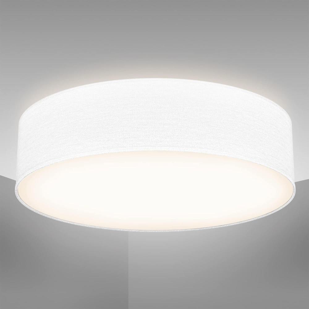 B.K.Licht Deckenleuchte Stoff-Deckenlampe Ø38cm 2-fammig E27 Wohnzimmer LED Halogen, ohne Leuchtmittel, weiße Stoffdeckenleuchte mit Textilschirm Schafzimmer Küche - BKL1218 Bild 1