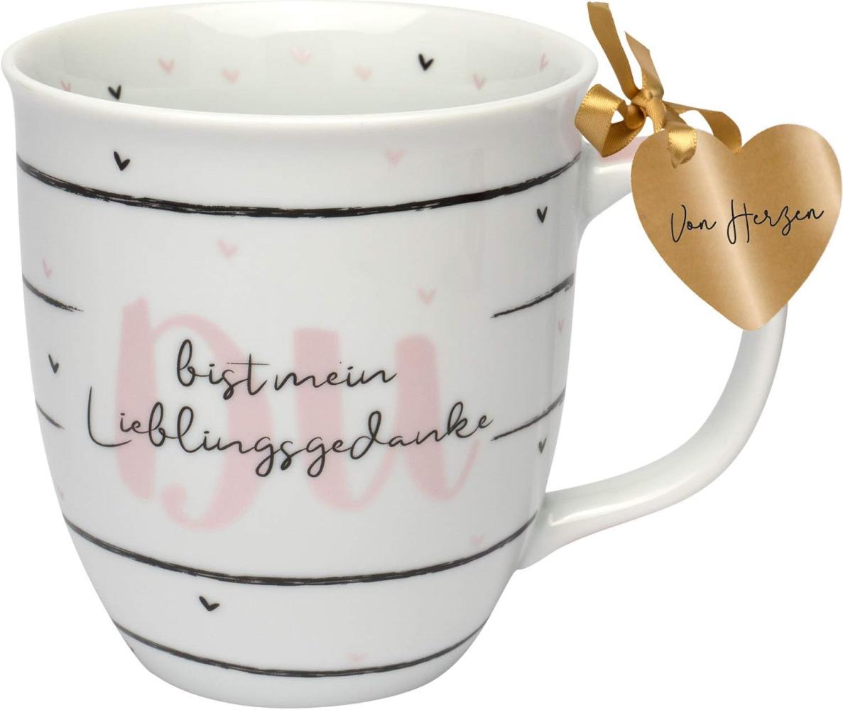 GRUSS & CO Tasse Motiv "Lieblingsgedanke" | Sprüchetasse, Porzellan, 40 cl | Geschenk Verliebte, Freund | 46748 Bild 1