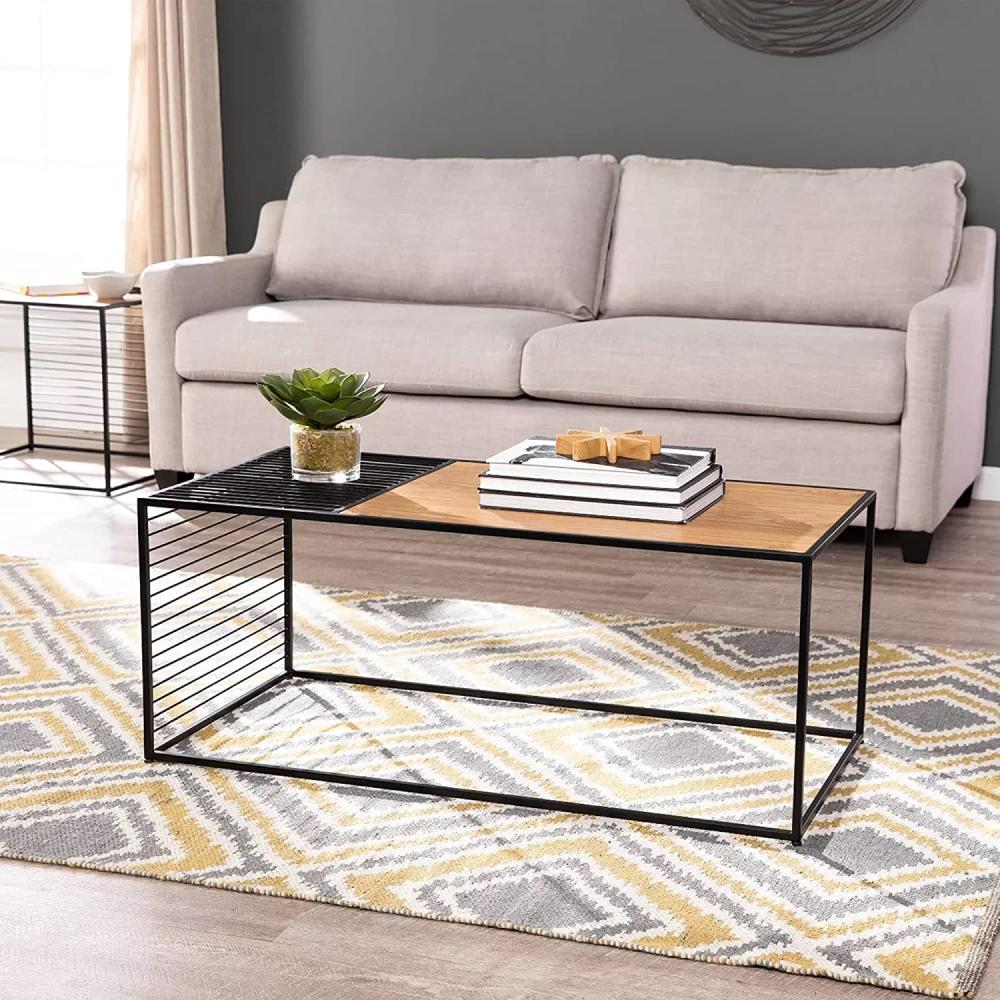 Couchtisch Korsnäs 40 x 110 x 55 cm Schwarz/Holzoptik [en. casa] Bild 1