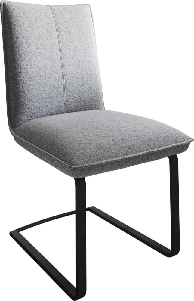 Freischwinger Lelio-Flex Strukturstoff Hellgrau Freischwinger flach Schwarz Taschenfederkern Bild 1