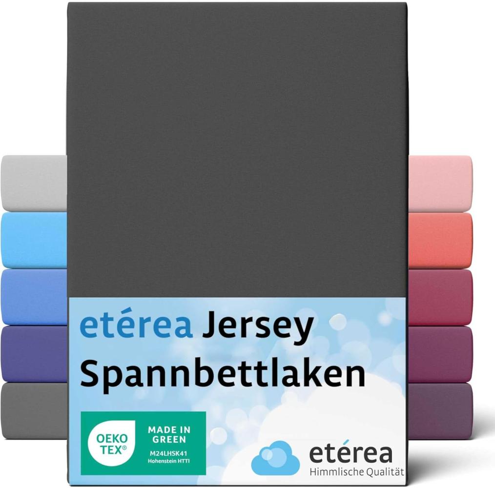 etérea Comfort Jersey Spannbettlaken Schwarz 100x200 cm - 120x200 cm Bild 1