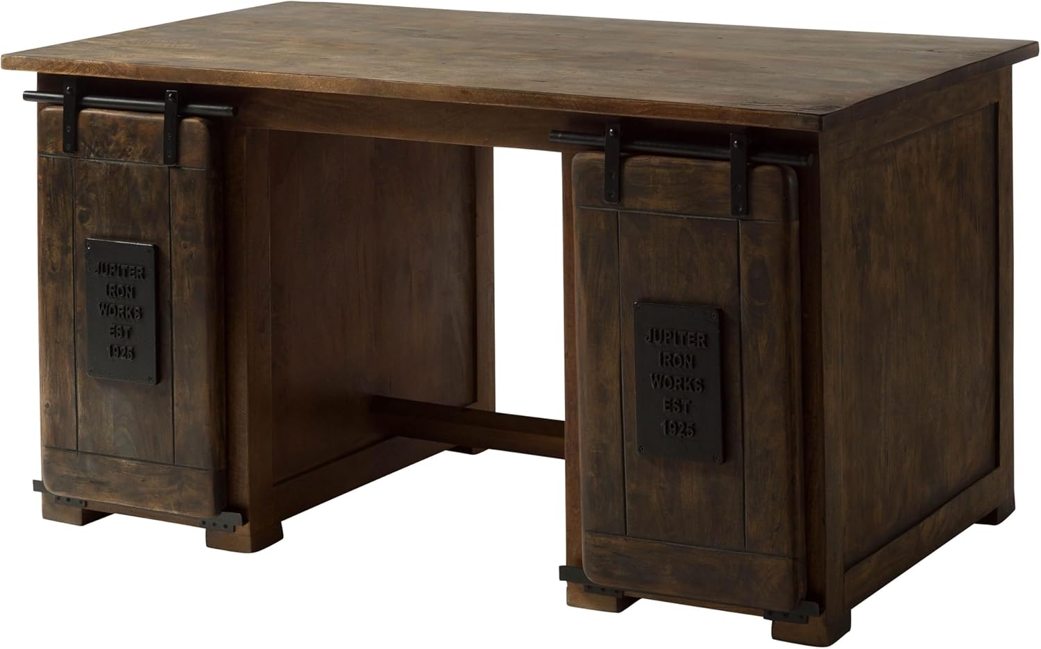 Massivmoebel24 Schreibtisch RAILWAY (Schreibtisch Mango 140x80x76 braun lackiert RAILWAY #461) Bild 1