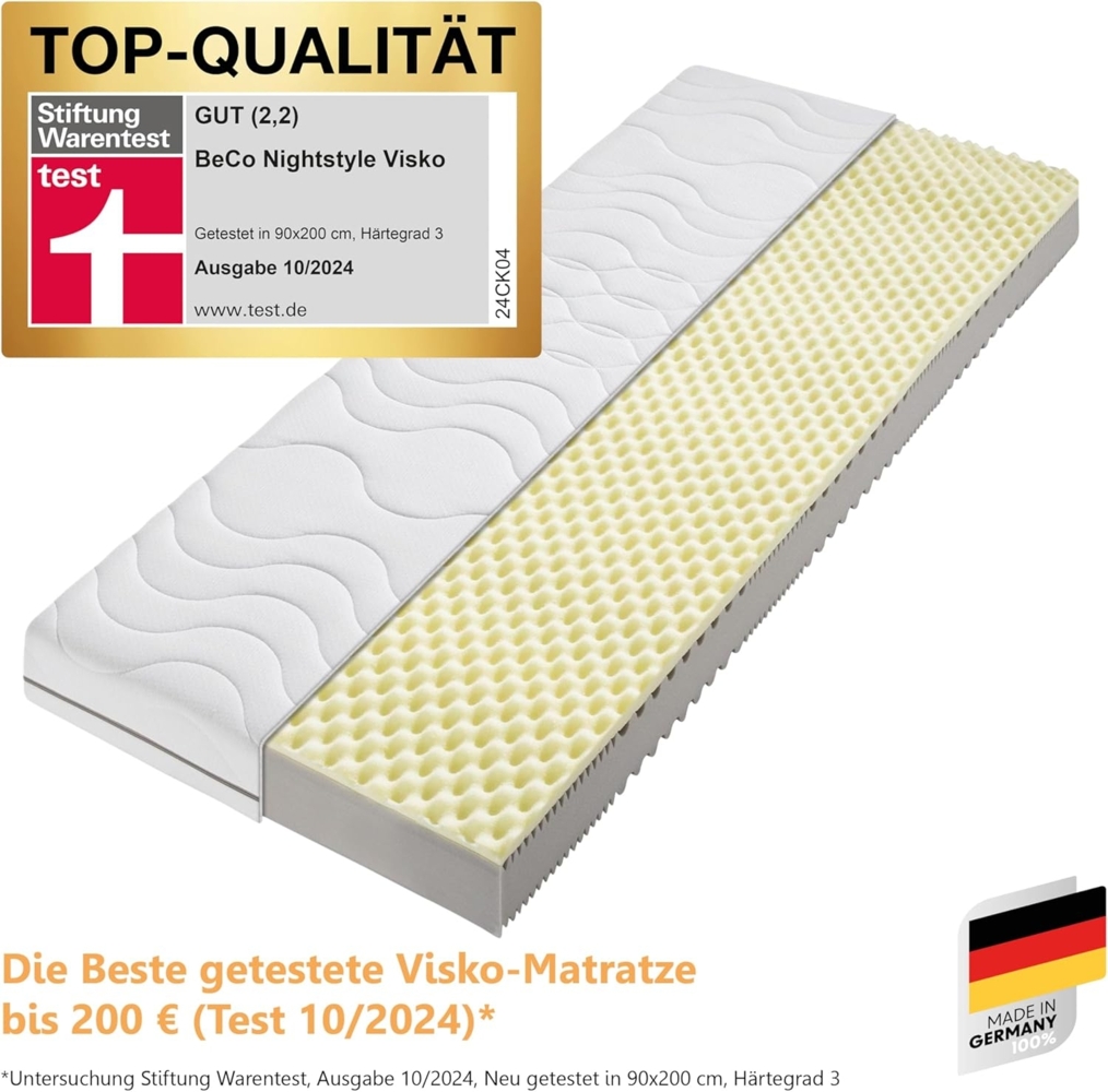 Visco-Matratze BeCo Nightstyle Visko Stiftung Warentest GUT (2,2), Beco, 17 cm hoch, Ausgabe 10/2024 getestet in 90x200 cm H3 Bild 1