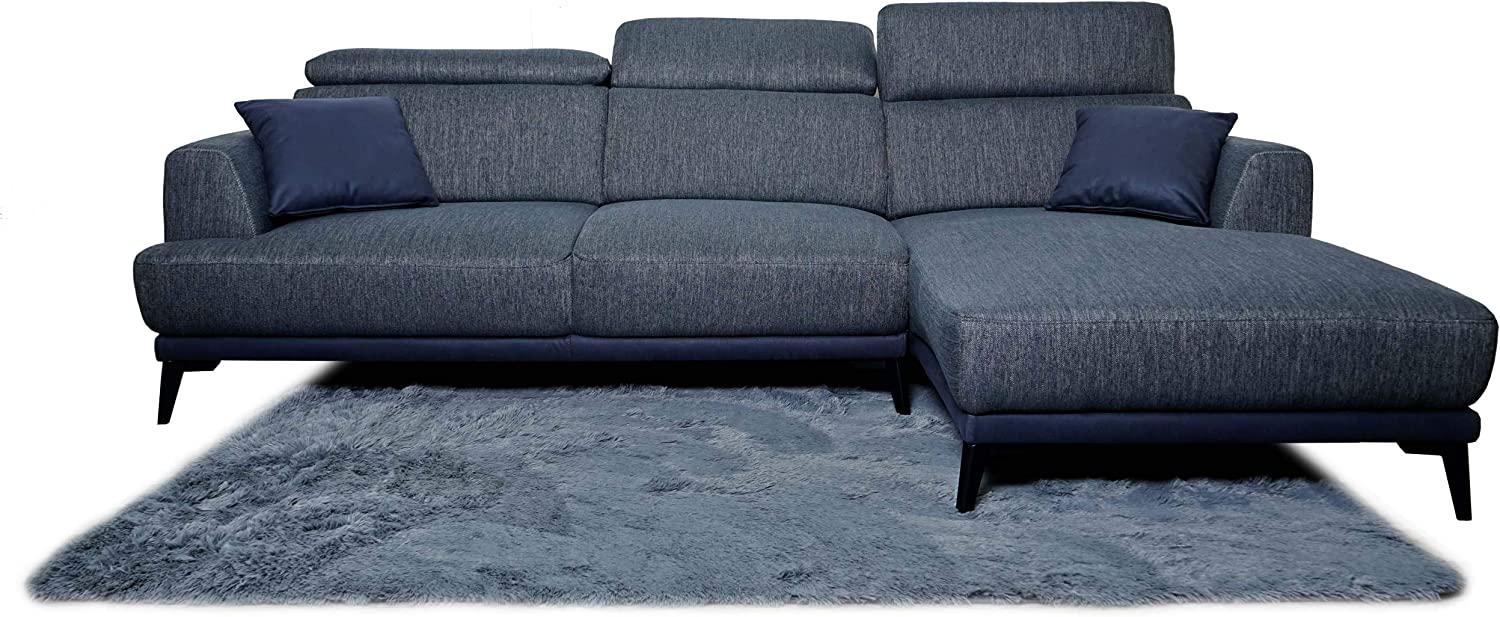 Sofa HWC-G44, Ecksofa L-Form, Liegefläche Nosagfederung Taschenfederkern Teppich verstellbar 277cm ~ rechts, dunkelgrau Bild 1