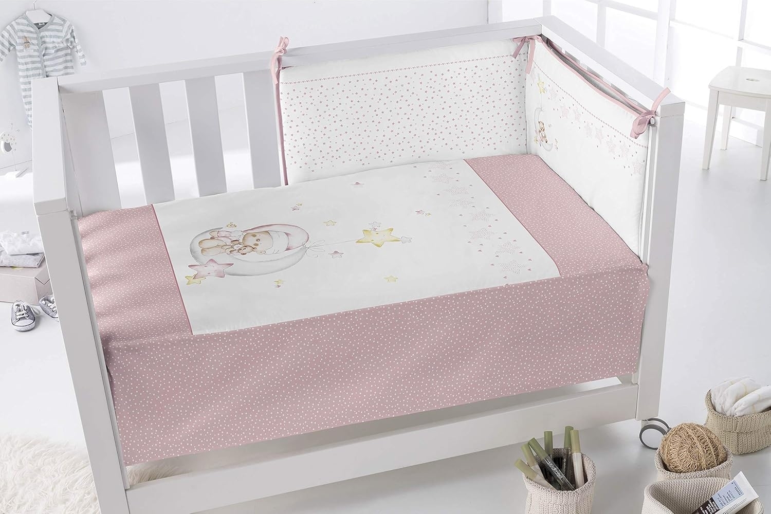 Pelsa Baby | Bettdecke für Kinderbett | Bettdecke für mehr Schutz für Babys | Bettdecke für Babys | Farbe Rosa | Größe 120x60 cm Bild 1