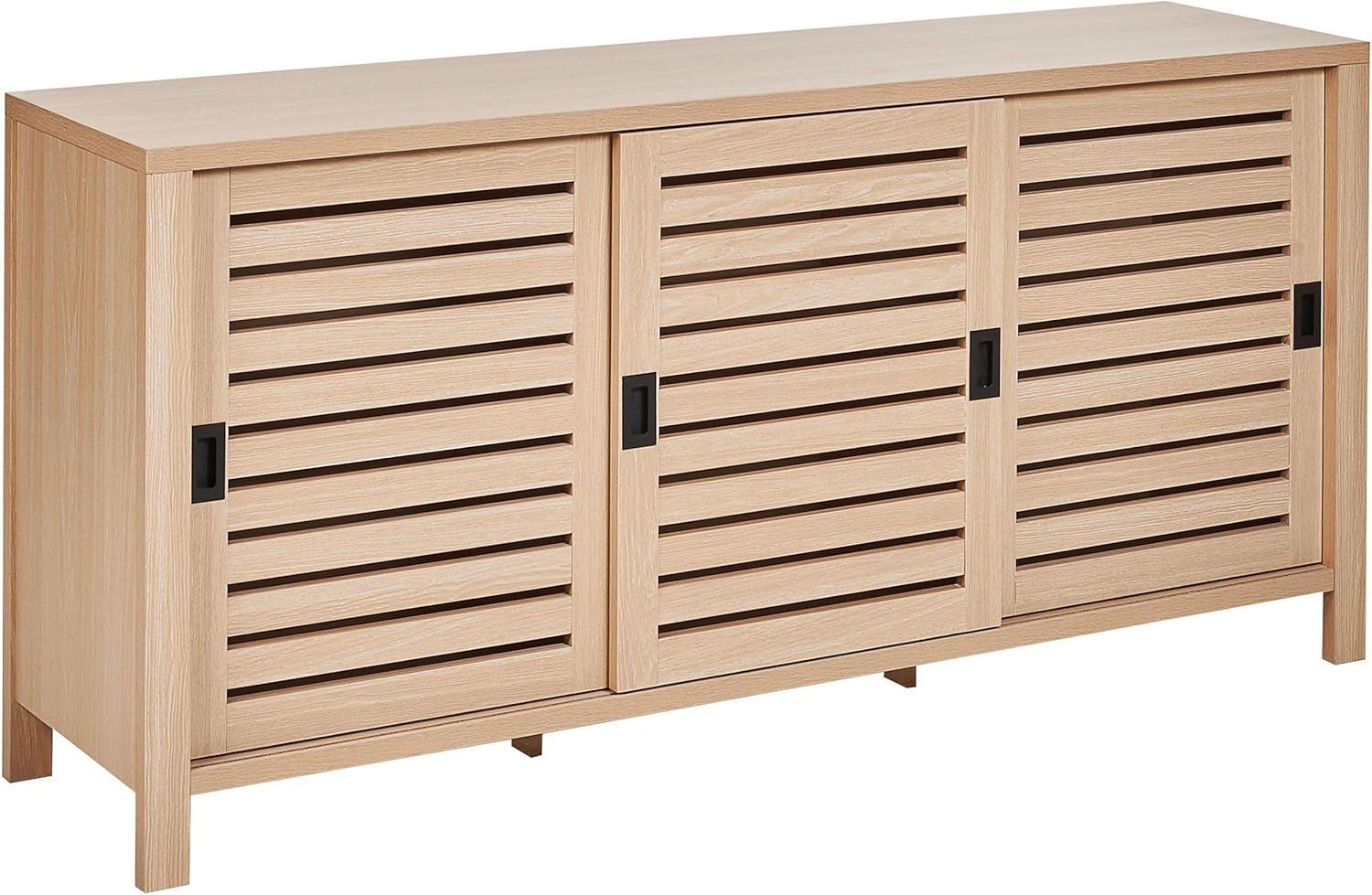 Sideboard heller Holzfarbton 3 Türen 160 x 40 x 75 cm RANDA Bild 1