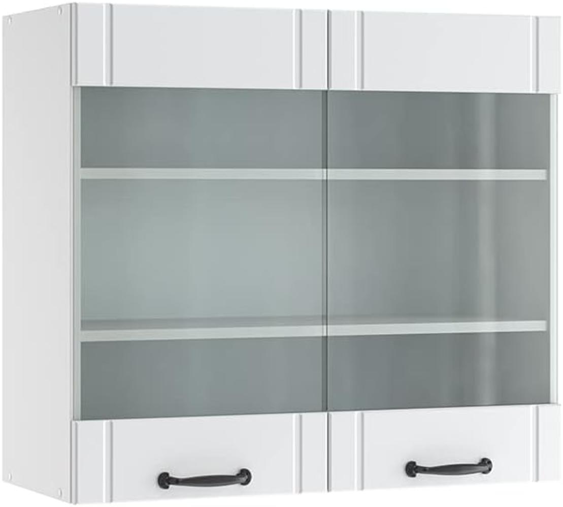 Vicco Hängeglasschrank 80 cm FAME Line Küchenschrank Küchenzeile Landhaus Weiß Bild 1