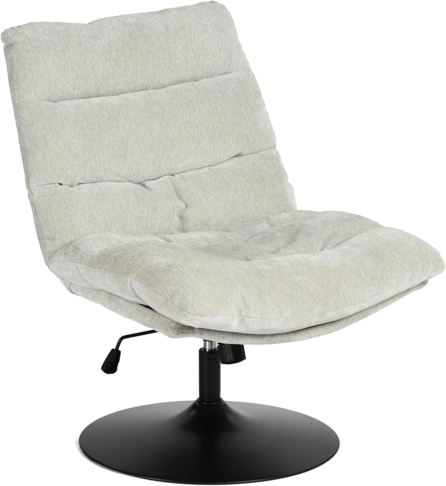 MEUBLE Cosy Bürostuhl Ergonomisch Schreibtischstuhl mit höhenverstellbar 360° Drehbar Kippfunktion ohne Armlehnen, Chenille-Stoff, Grau Bild 1