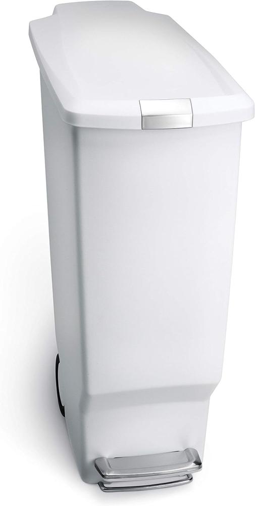 simplehuman Mülleimer Schmaler Treteimer 40 Liter Weiß Bild 1