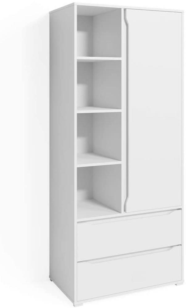 Vicco Kleiderschrank Schlafzimmerschrank Ruben 80cm mit Kleiderstange Schubladen Bild 1