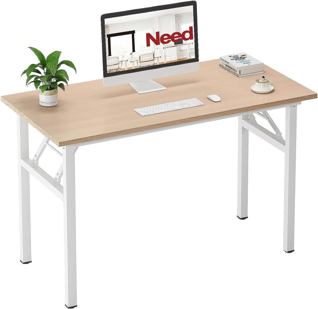 Need Klapptisch Computertisch Schreibtisch Klassischer Klappbarer Tisch 120CM aus Holzwerkstoffen und Metallframe,Konferenztische,PC Tisch Bürotisch Esstisch für Zuhause und Büro,120 * 60CM,AC5AW Bild 1