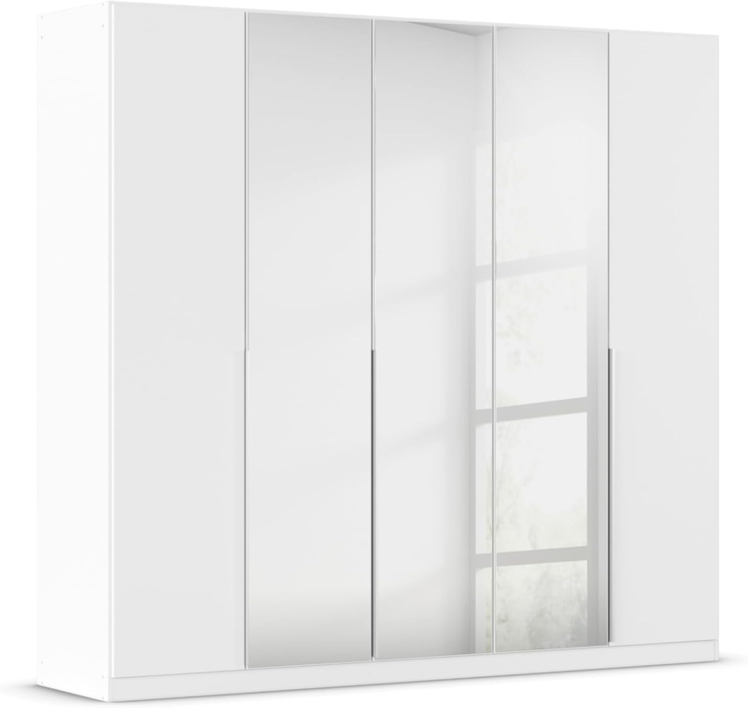 Rauch Möbel Alabama Schrank Kleiderschrank Drehtürenschrank Weiß mit Spiegel 5-türig inklusive Zubehörpaket Classic 3 Kleiderstangen, 6 Einlegeböden BxHxT 226 x 210 x 54 cm Bild 1