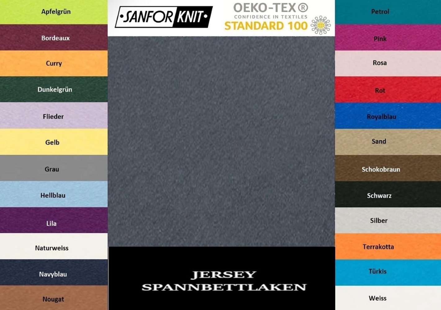 Jersey Spannbettlaken 200 x 220 cm Anthrazit Bild 1