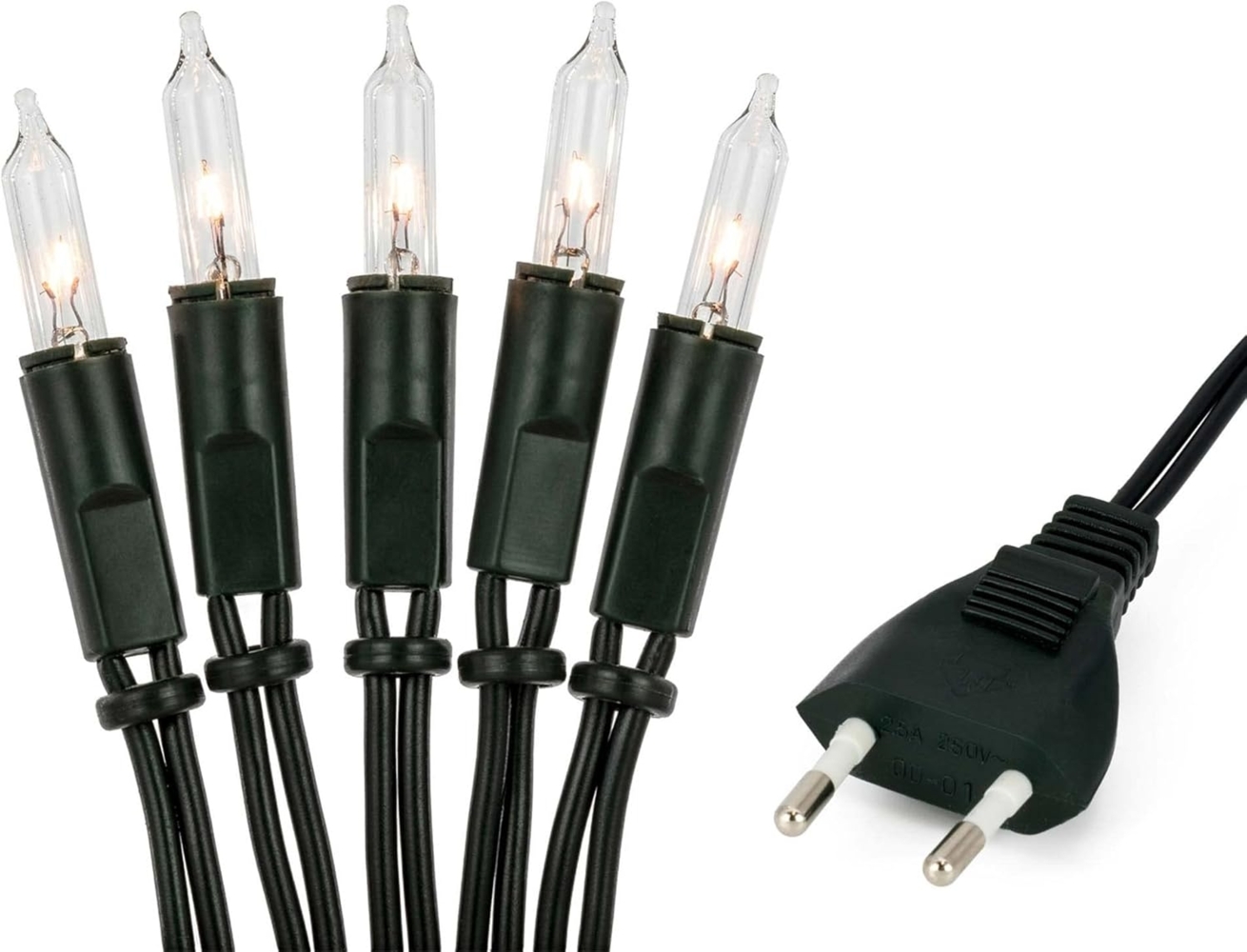 hellum Lichterkette innen, mini Lichterkette 10er Birnen klare warme Lichter, beleuchtete 1,35m, Kabel grün Lichterkette 10 lichter Bild 1