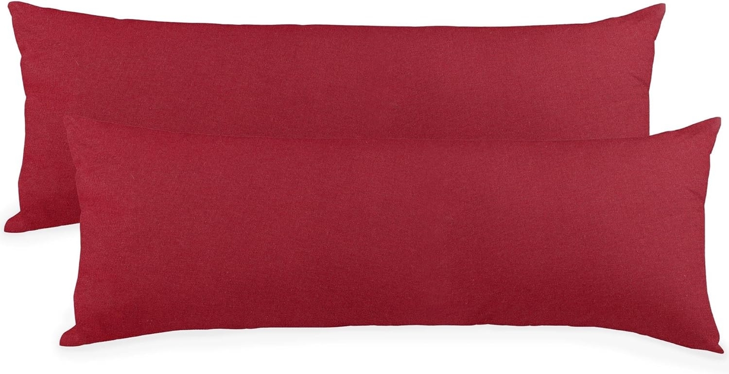 aqua-textil Classic Line Kissenbezug 2er-Set 40x120 cm Bordeaux rot Baumwolle Seitenschläferkissen Bezug Kissenhülle, Kopfkissenüberzug, Pillowcase, Bettkissen, Kopfkissenbezug, Reißverschluss Bild 1