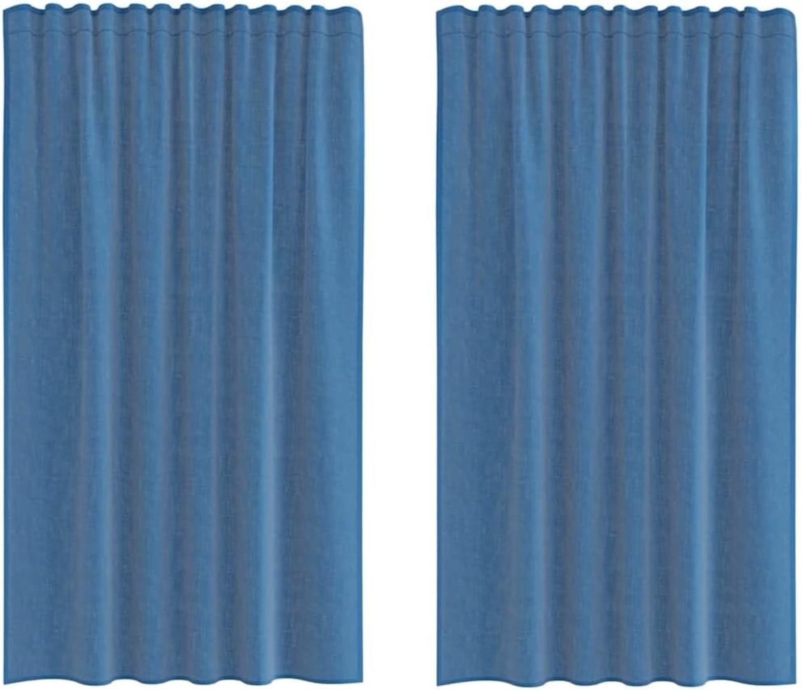 vidaXL Voile Vorhänge mit Stangentaschen 2 Stk. Königsblau 4102212 Bild 1
