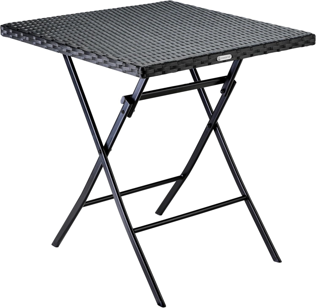 Casaria Klapptisch Rom (1-St), Polyrattan 65x65cm Platzsparend Klappbar Tragbar 60kg Belastbarkeit Bild 1