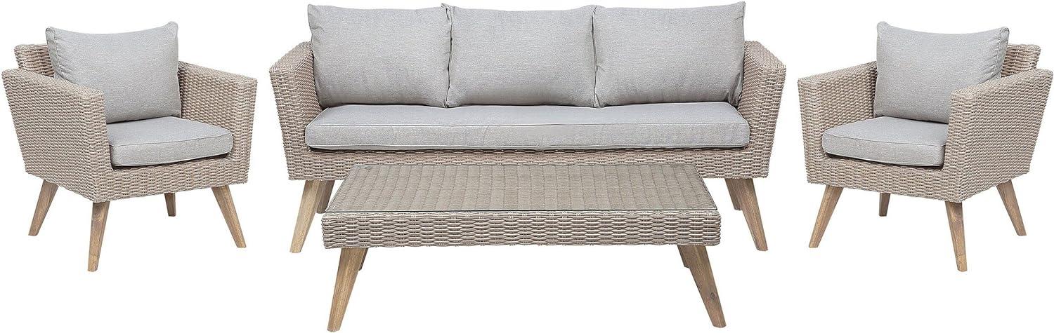 Lounge Set VITTORIA PE Rattan Grau Bild 1