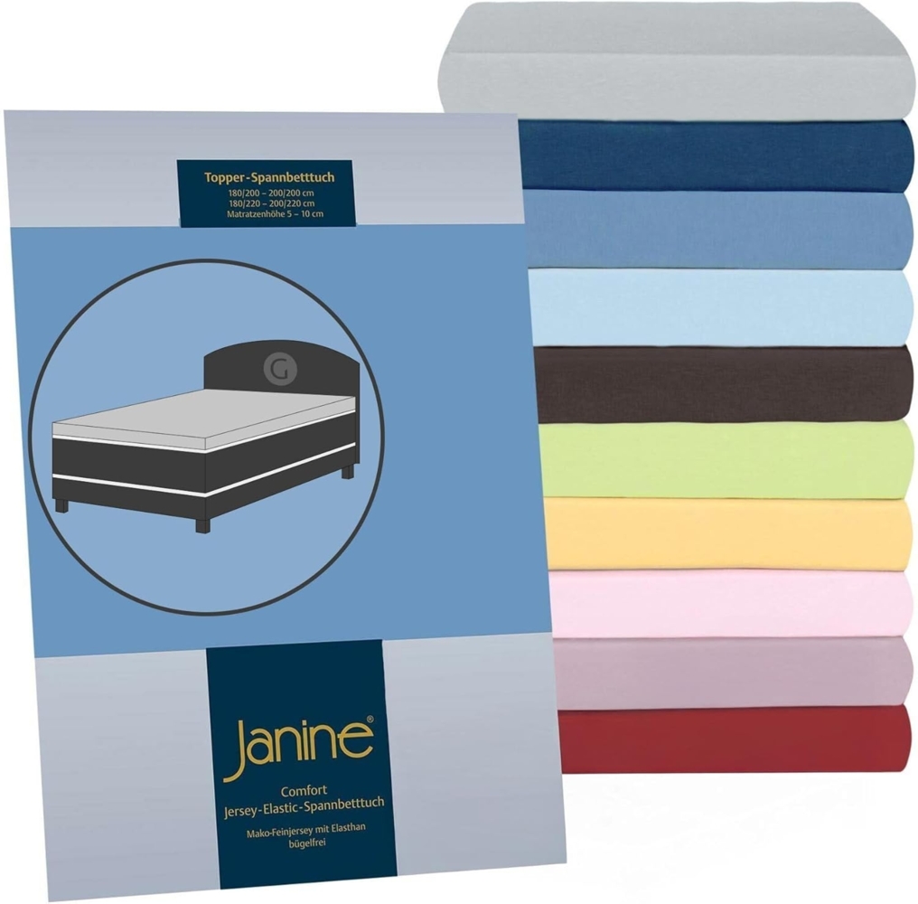 Janine Elastic-Jersey Topper 150x200 perlblau Bild 1