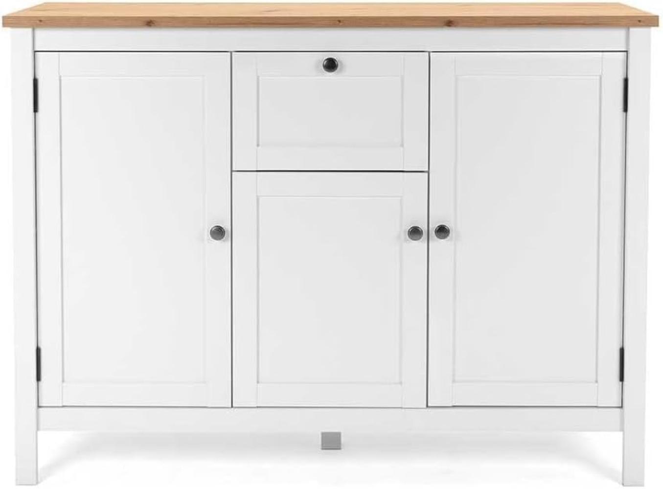 Finori 'Bergen' Sideboard, Holz weiß, 90 x 40 x 120 cm Bild 1