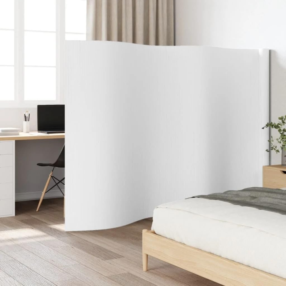vidaXL Paravent Weiß 165x600 cm Bambus 377010 Bild 1