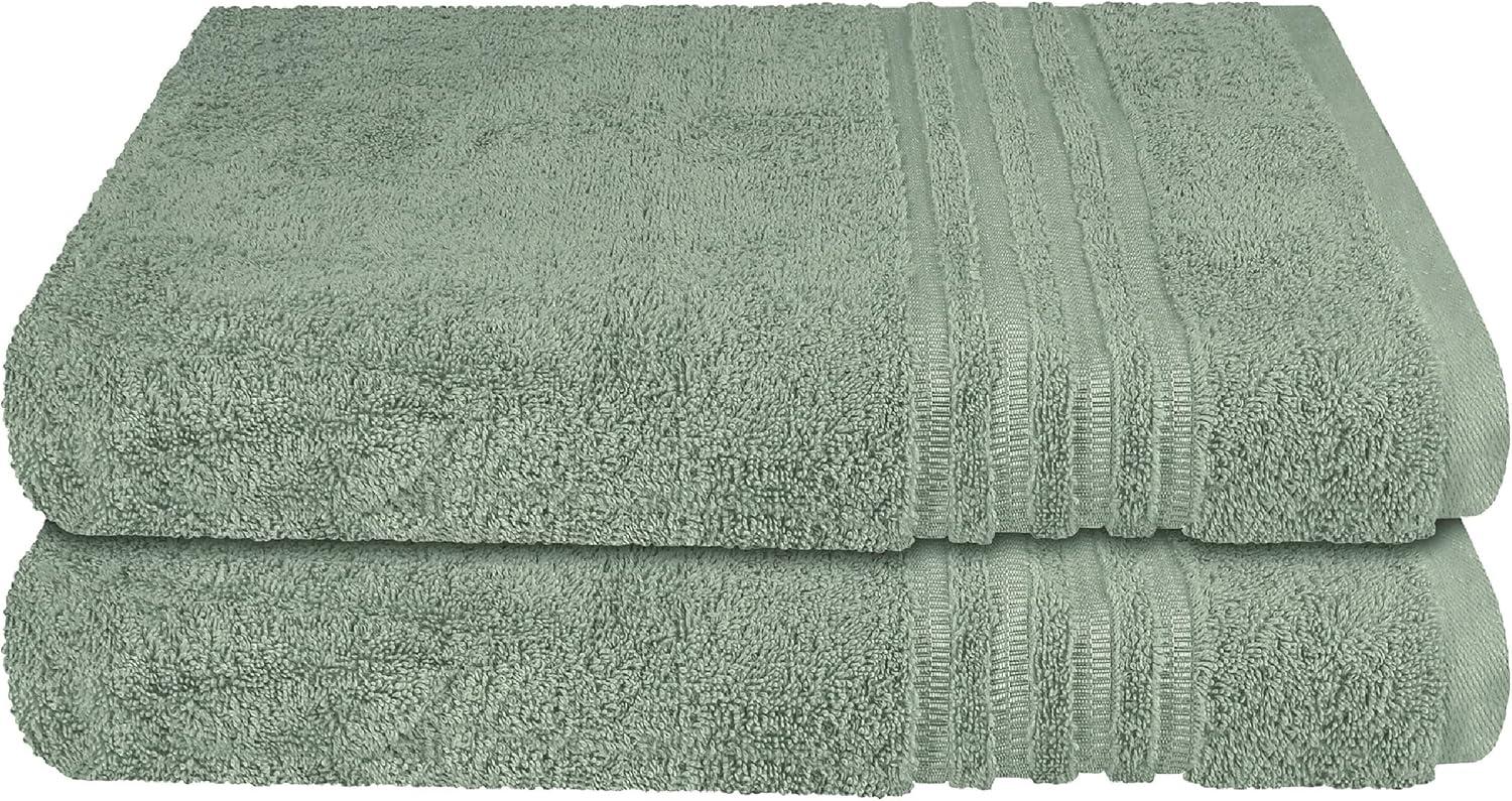 Schiesser Frottier Duschtücher Milano im 2er Set aus Flauschiger, hautfreundlicher Baumwolle, Made IN Green, Farbe:Hellgrün, Größe:70 x 140 cm Bild 1