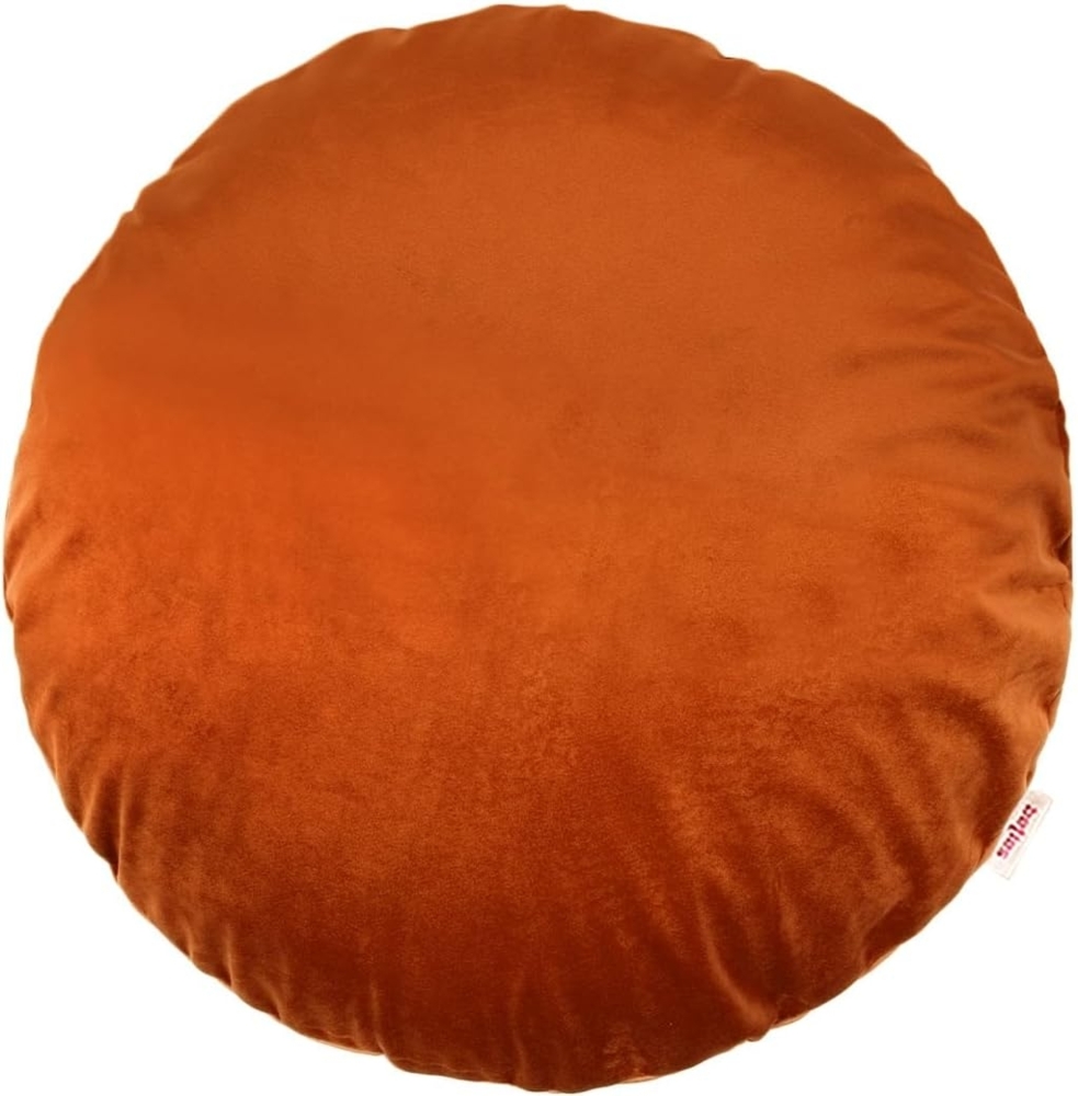 beties Kissenbezug Samt&Sonders, (1 Stück), Runde Kissenhülle ca. 40 cm Ø Samtkissen warm und weich rost-orange Bild 1