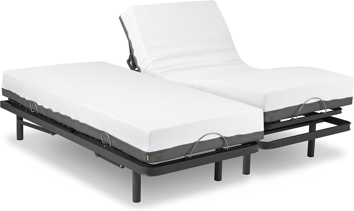 Ferlex - Doppelter elektrischer Lattenrost Plus Memoryschaum-Matratze 160x190 cm | Elektrisch verstellbar | 12 doppelte Holzlatten mit Regulierung Bild 1