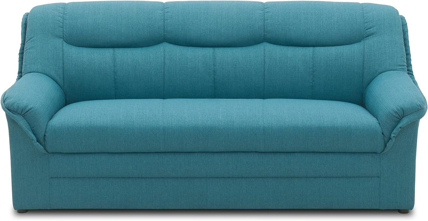 DOMO Collection Sofa Berlin | Klassische Polstergarnitur mit hochwertigem Federkern, 3 Sitzer, blau Bild 1