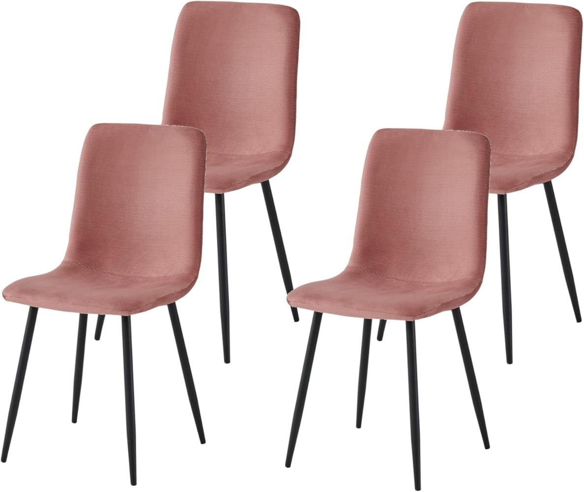 HELA 4-Fußstuhl LEIPZIG (Set, 4 St), 4-Fuß,Rundrohrgestell konisch,Cordoptik,Sitzschale gespolstert Bild 1