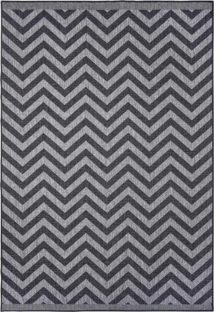 In- & Outdoor Wendeteppich Palma Schwarz Silber - 200x290x0,5cm Bild 1