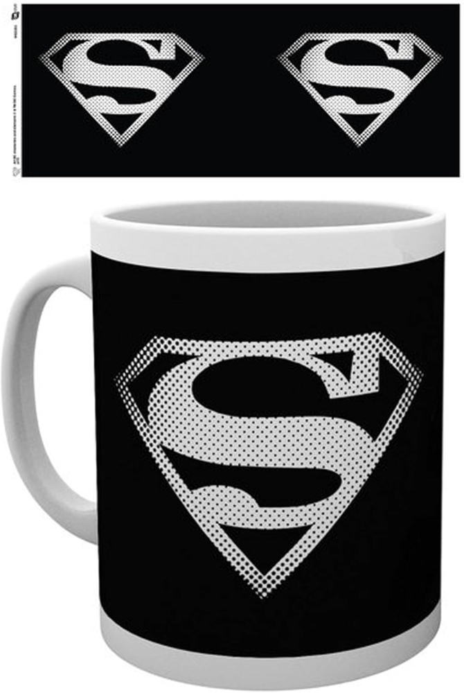 empireposter DC Comics Superman Monotone Logo Größe (cm), ca. Ø8,5 H9,5 Lizenz Tasse, NEU Beschreibung: DC Comics Keramik Tasse, weiß, bedruckt, Fassungsvermögen 320 ml, offiziell lizenziert, spülmaschinen und mikrowellenfest Bild 1