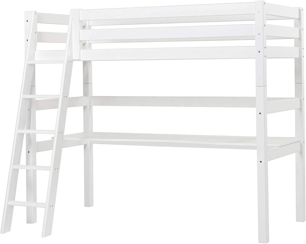 Hoppekids 'Premium' Hochbett weiß, inkl.Schreibtisch, inkl. Lattenrost Bild 1