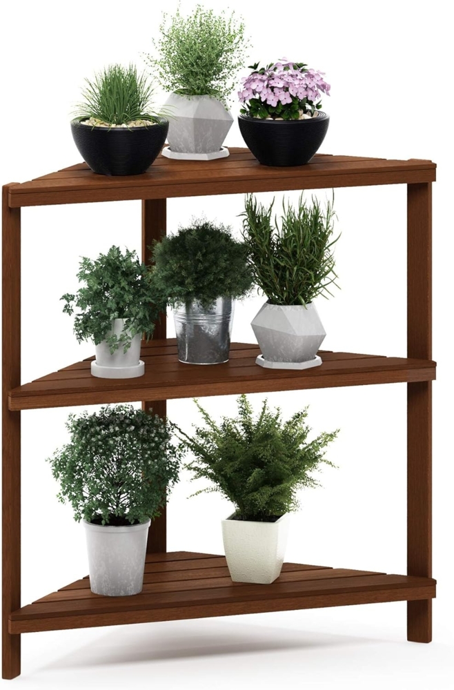 Furinno Tioman Outdoor Eckregal in Teaköl, Natur, 39,62 x 83,57 x 90,17 cm Bild 1