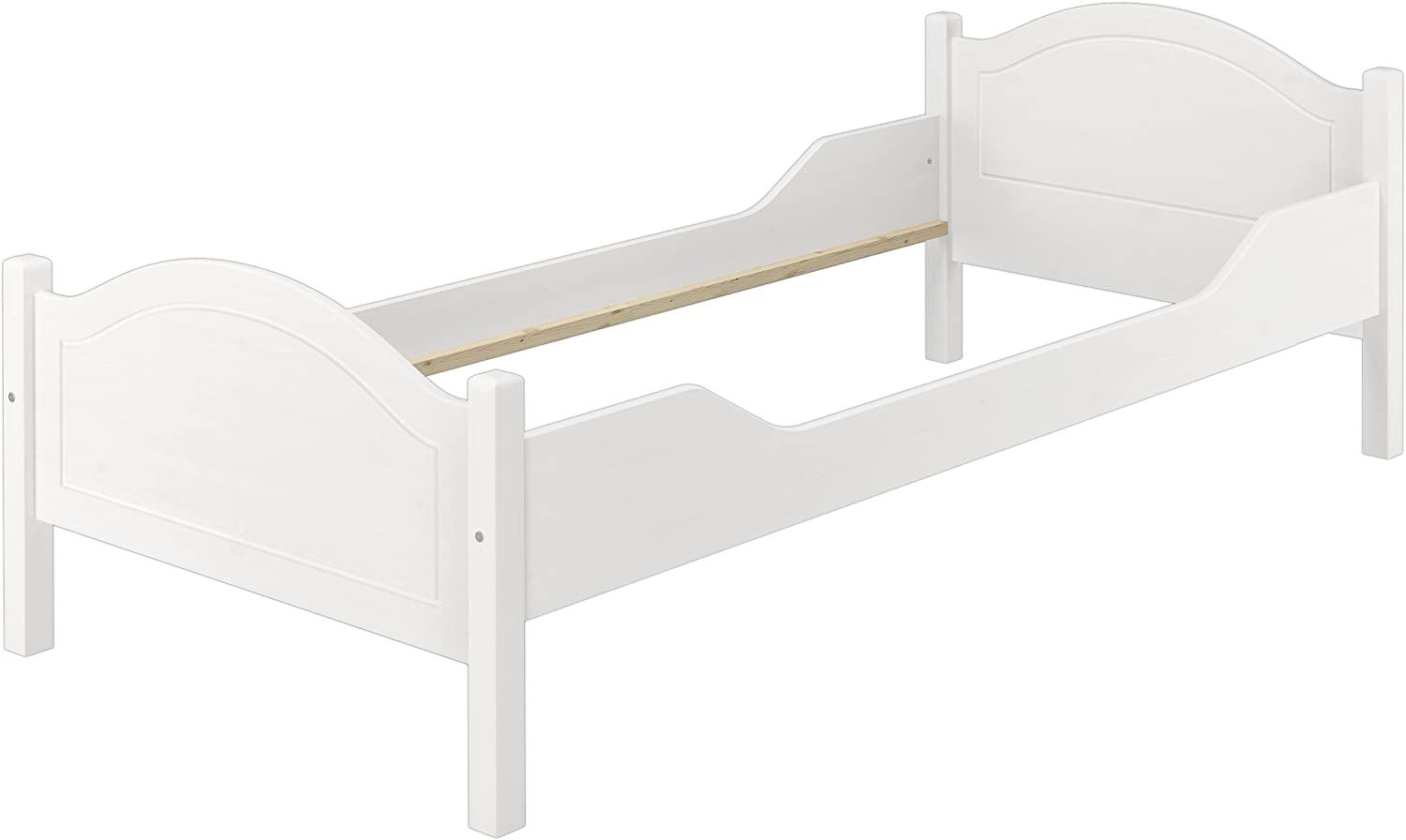 Einzelbett Kiefer weiß 90x200 Futonbett Bettrahmen Singlebett ohne Rollrost 60.30-09WoR Bild 1