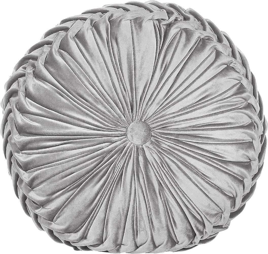 Dekokissen Ohne Muster UDALA Samtstoff 40 x 40 cm Grau Bild 1