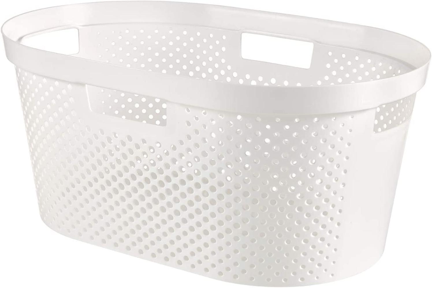 Curver 40L white laundry basket Bild 1