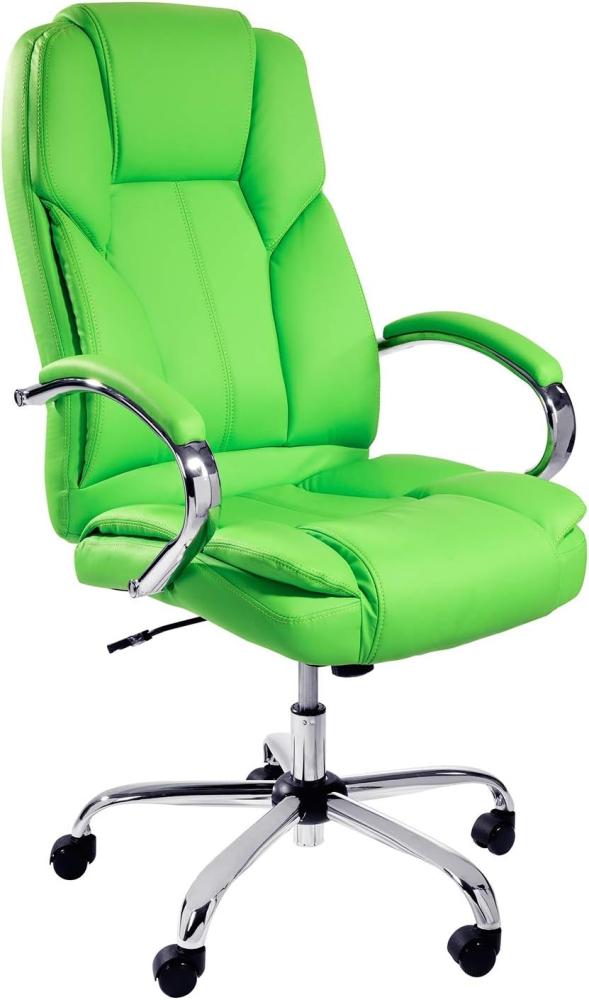 TPFLiving Bürostuhl Chefsessel Schreibtischstuhl Ergonomisch Drehstuhl XXL Dallas - Premium Schwerlast Computerstuhl Modern Kunstleder, Belastbar bis 215kg, abgebremste Rollen, Grün Bild 1