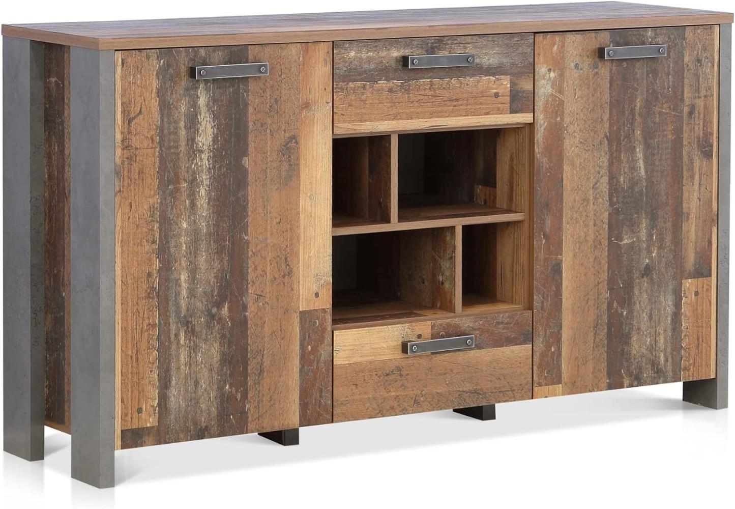 Möbel-Eins CASSIA Sideboard II, Material Dekorspanplatte, Old Wood Vintage/betonfarbig Bild 1