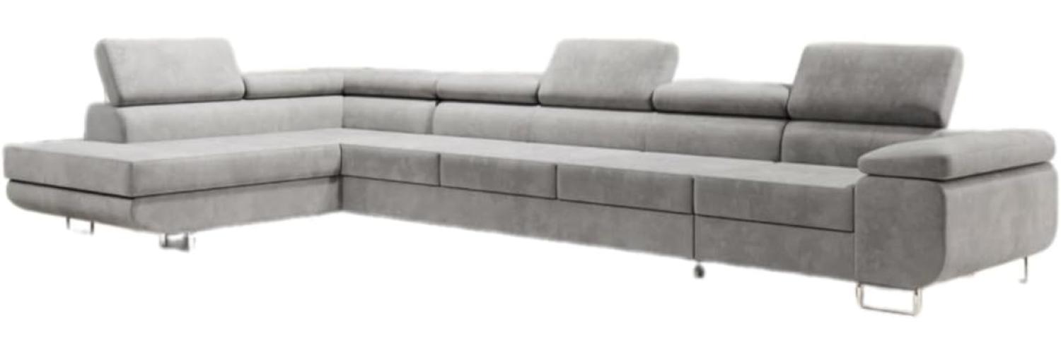 Designer Sofa Maxi mit Schlaf und Klappfunktion Hellgrau Links Bild 1