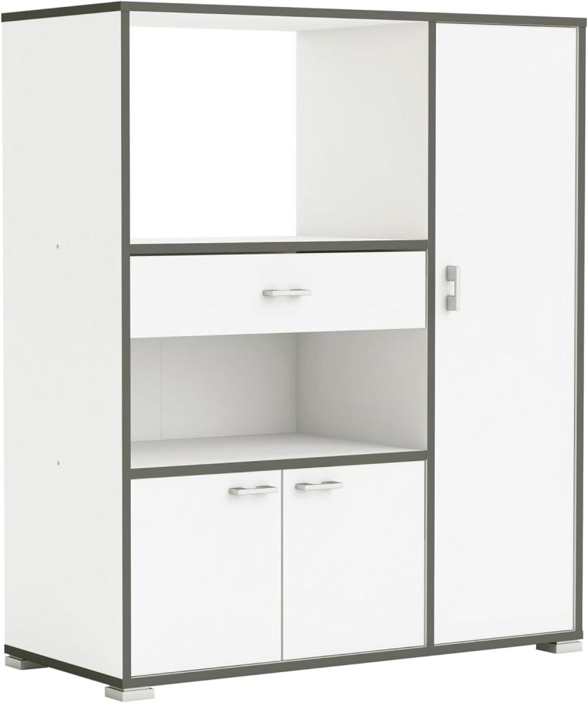 Beistellschrank >Buzz< in Matt weiss - 90x107x40cm (BxHxT) Bild 1