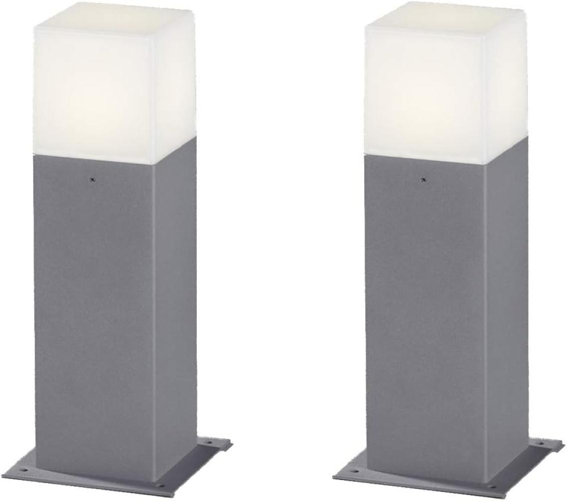 LED Sockelleuchte 2er Set aus Aluminium Grau, Höhe 30cm Bild 1