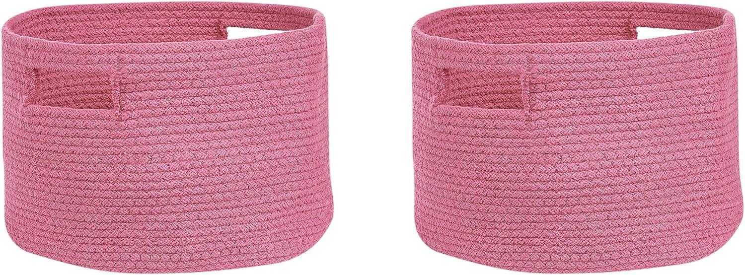 Textilkorb Baumwolle rosa ⌀ 30 cm 2er Set CHINIOT Bild 1