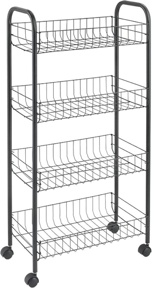 METALTEX 344504000 Ascona Lava Allzweckwagen 4 Etg. 41 x 26 x 86 cm TouchTherm, matt schwarz Bild 1