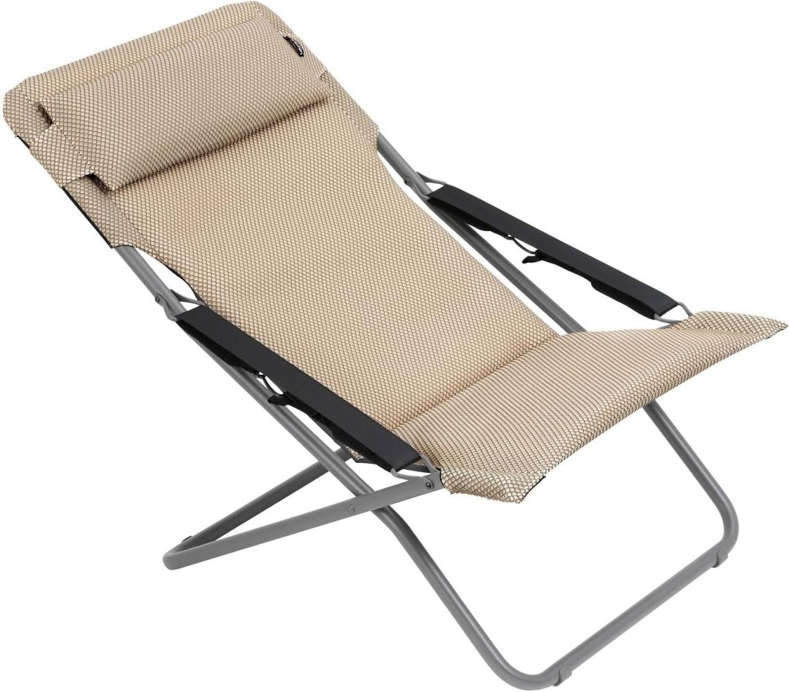 Lafuma Liegestuhl Transabed XXL Becomfort Polster beige Moka Bild 1